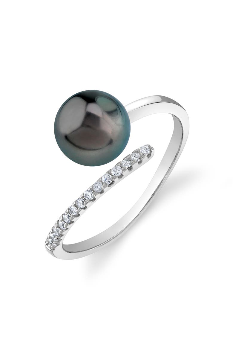 Tahitian South Sea Pearl & Diamond Valentina Ring, Main, color, White Gold