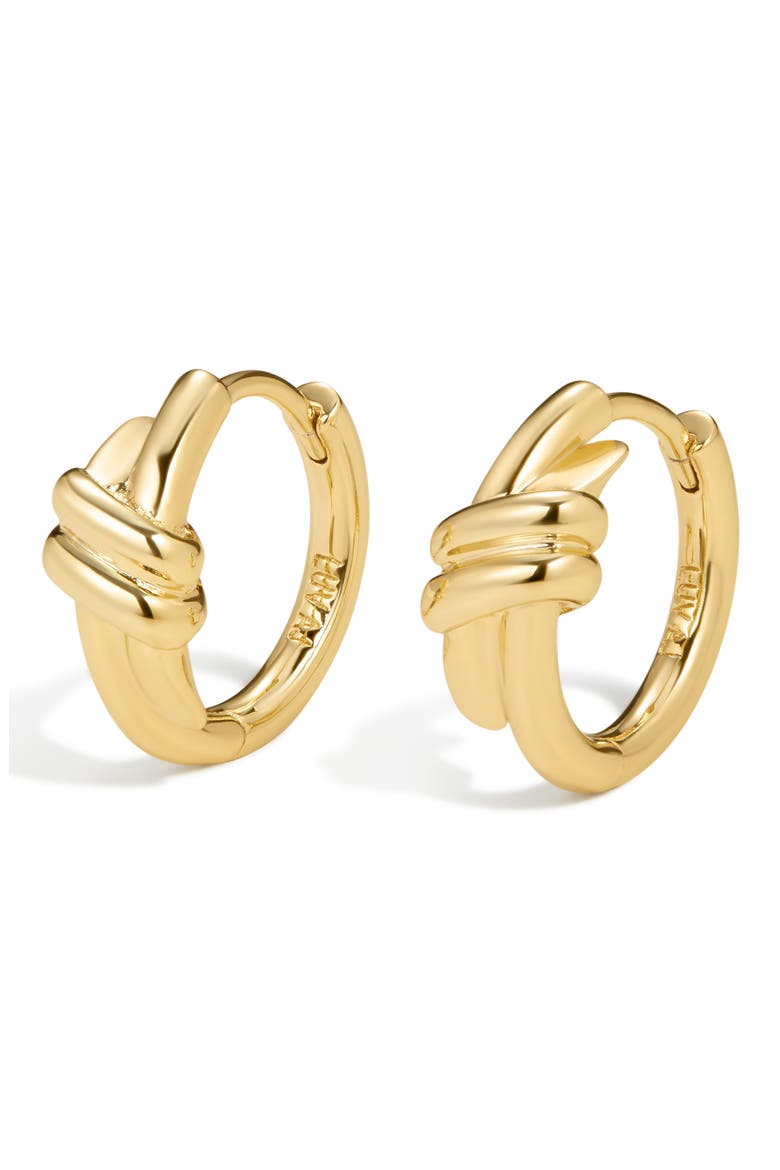 The Margaux Knot Hoop Earrings, Main, color, GOLD
