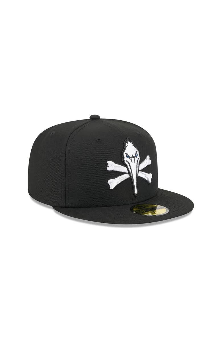 New Era Men's New Era  Black Myrtle Beach Pelicans Theme Nights 59FIFTY Fitted Hat, Alternate, color, 