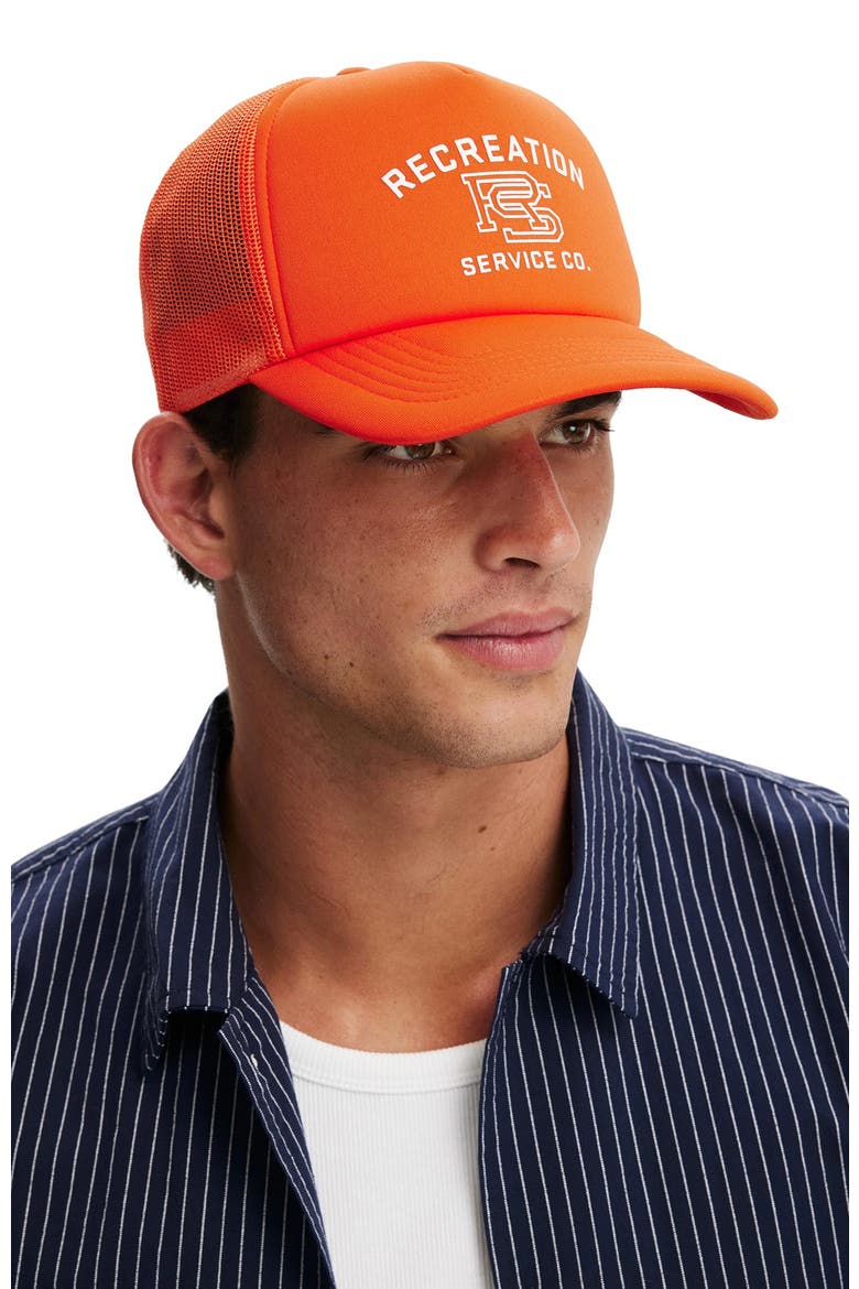 Men's Trucker Hat, Alternate, color, Orange Recreation