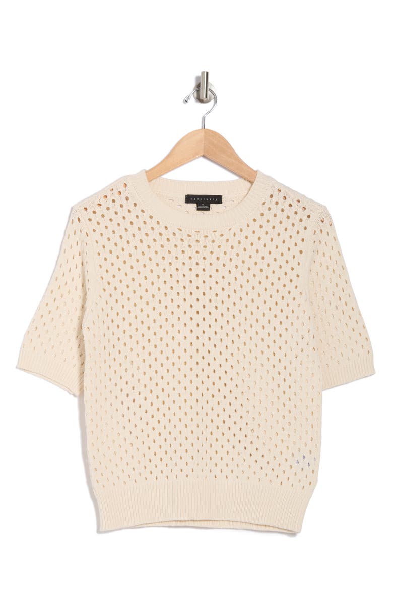 Sanctuary Open Stitch Sweater, Alternate, color, Dusk White