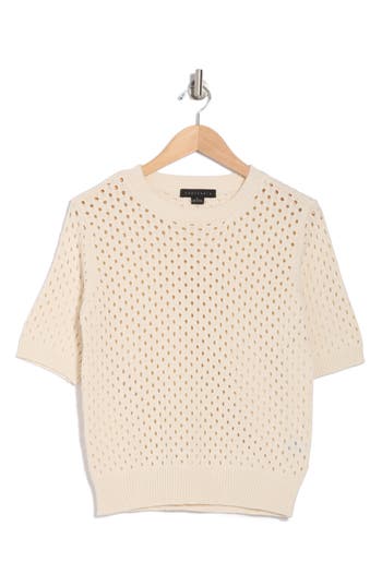 Sanctuary Open Stitch Sweater In Dusk White