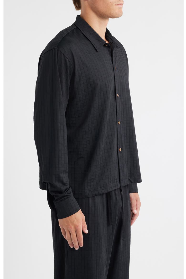 Francis Ripstop Button-Up Shirt, Alternate, color, BLACK