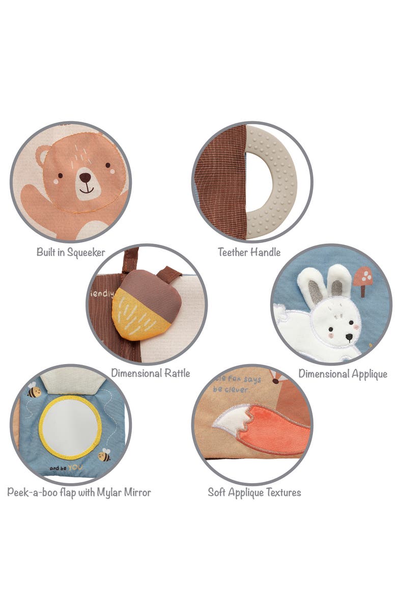 Lambs & Ivy Woodland/Forest Developmental Soft Book & Bear Plush Toy Gift Set, Alternate, color, Brown