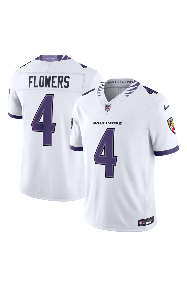 Nike Men's Nike Zay Flowers White Baltimore Ravens Vapor F.U.S.E. Stitched Limited Jersey, Main, color, White