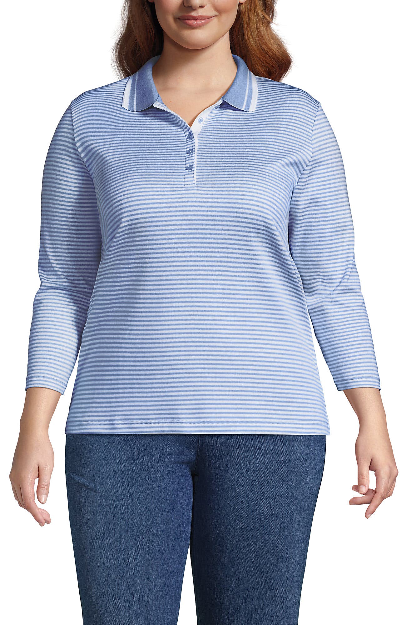 selected Light Sea Blue Stripe/White