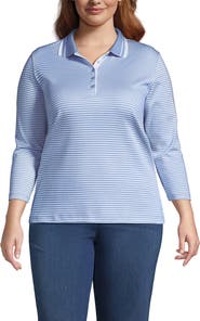 Lands' End 3/4 Sleeve Supima Cotton Polo Shirt