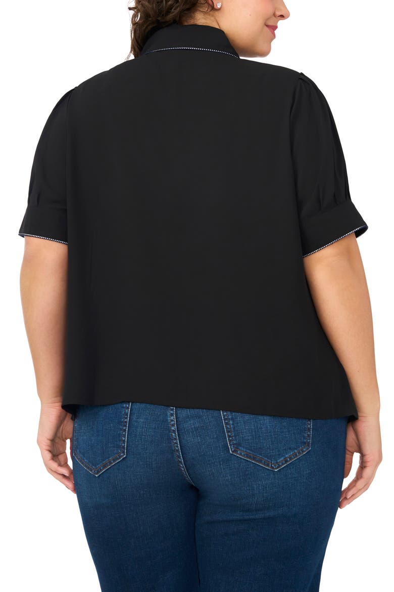 Georgette Button-Up Top, Alternate, color, RICH BLACK