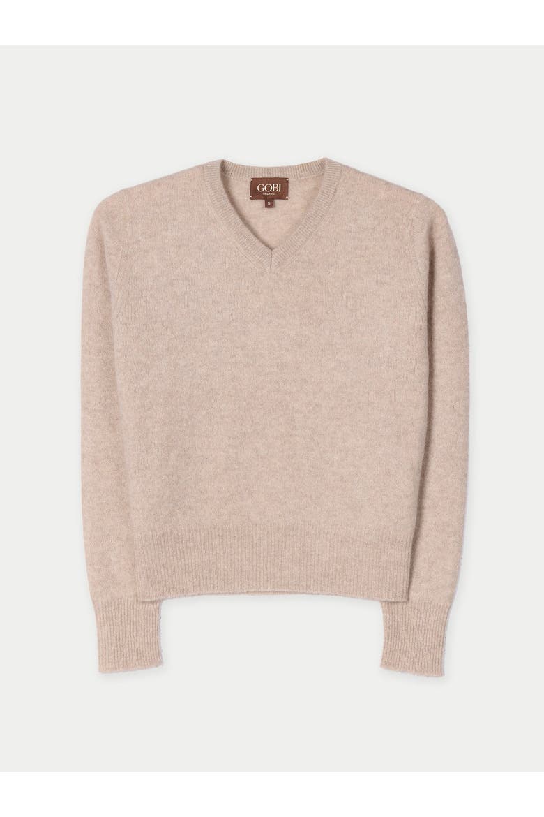 Dual-Collar Cashmere Sweater, Alternate, color, warm grey