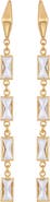 Vince Camuto Baguette Crystal Linear Drop Earrings
