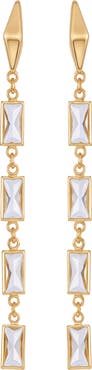 Vince Camuto Baguette Crystal Linear Drop Earrings