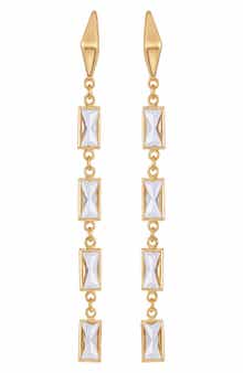 Baguette Crystal Linear Drop Earrings