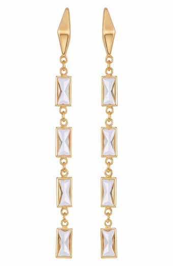 Baguette Crystal Linear Drop Earrings