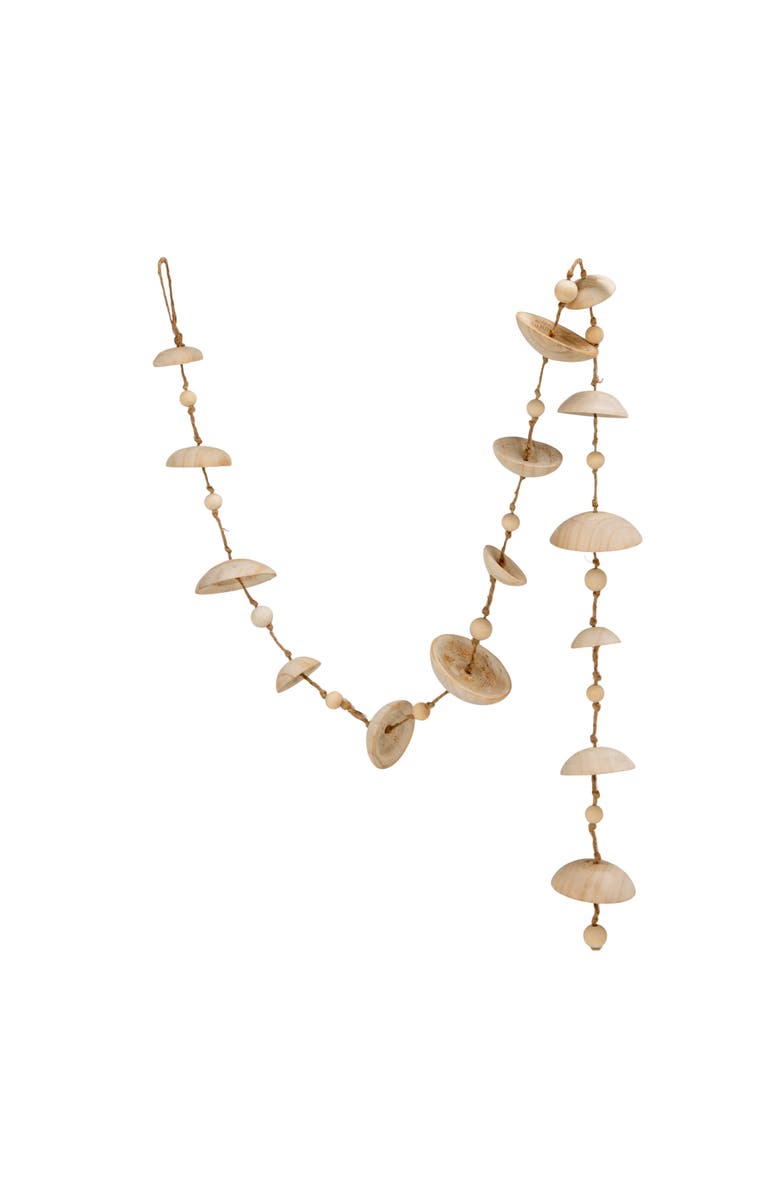 Storied Home Paulownia Wood Garland with Jute Cord, Natural, Main, color, Natural