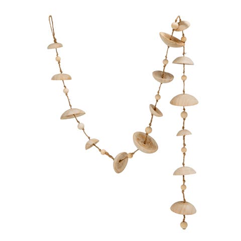 Paulownia Wood Garland with Jute Cord, Natural