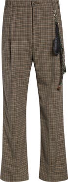 SONG FOR THE MUTE Plaid Pleated Lanyard Detail Pants