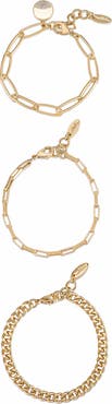 Ettika Set of 3 Chain Link Bracelets