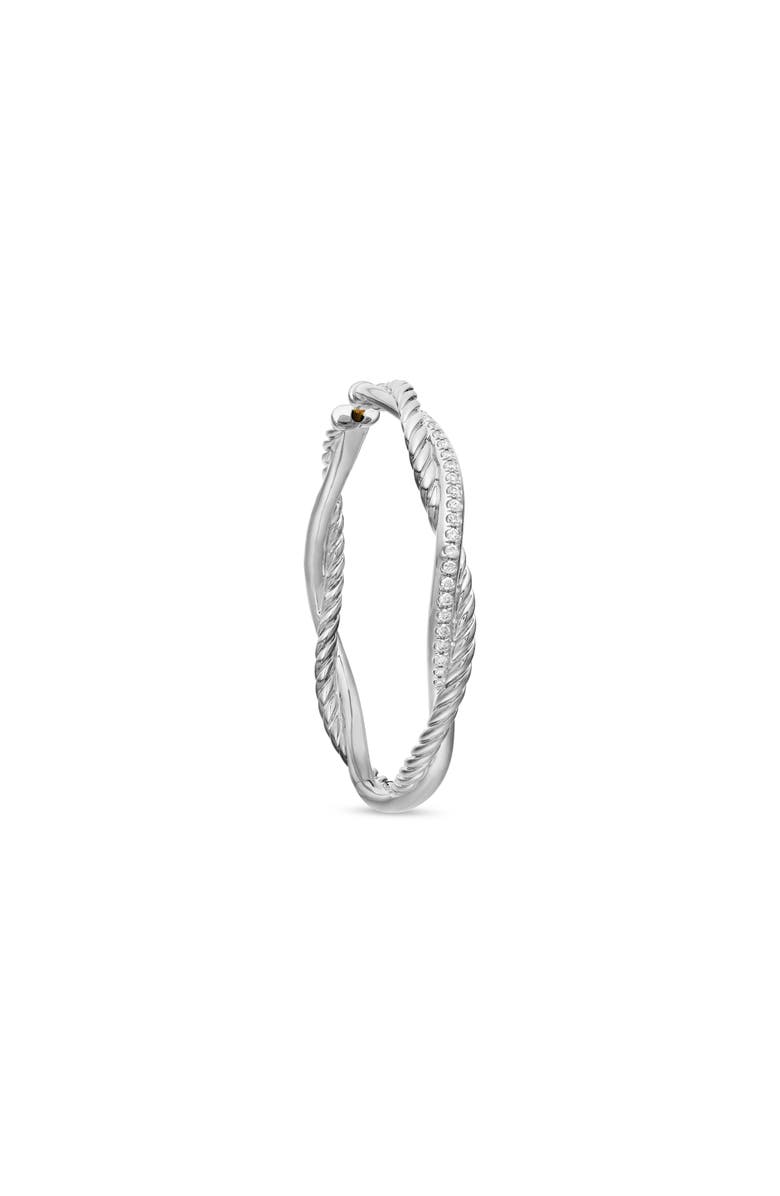 David Yurman Petite Infinity Hoop Earrings in Sterling Silver with Pavé Diamonds, Alternate, color, Sterling Silver