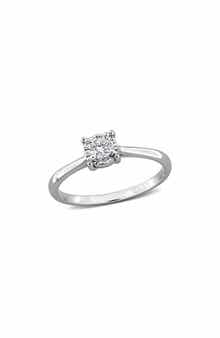 Created Forever Sterling Silver Lab Grown Diamond Solitaire Ring