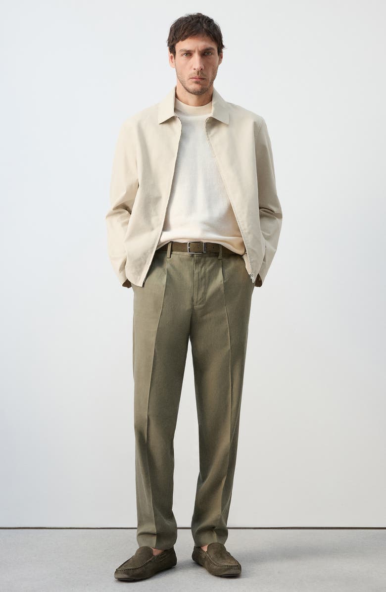 MANGO Cotton Blend Jacket, Alternate, color, Beige