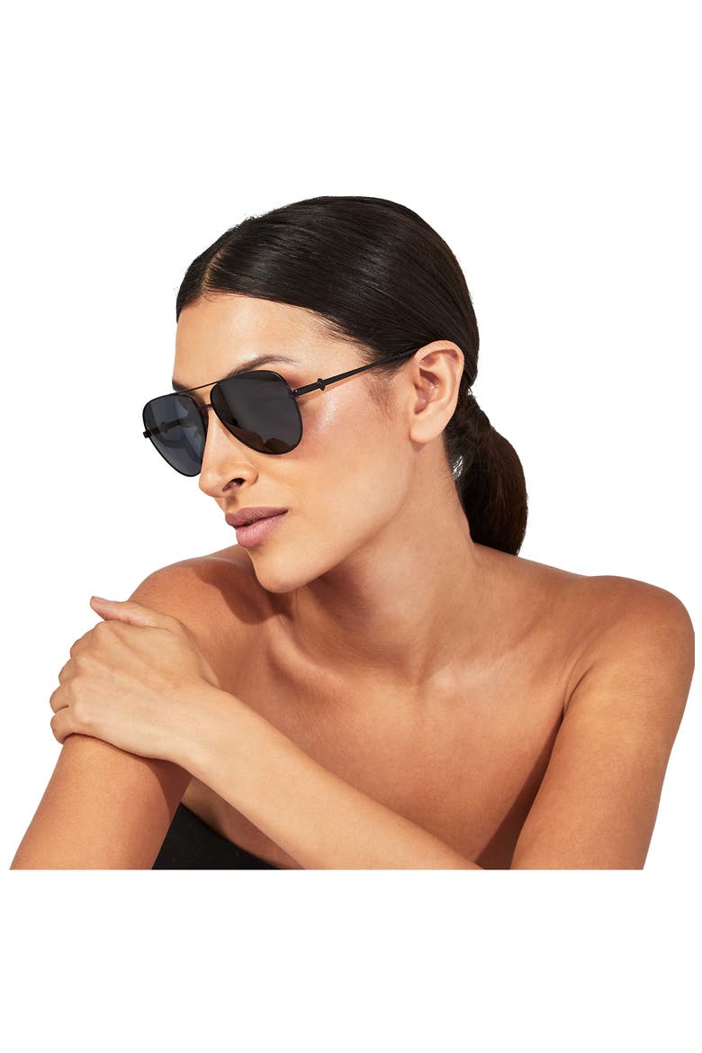 Shoreditch 62mm Oversize Aviator Sunglasses, Alternate, color, BLACK/ GRAY