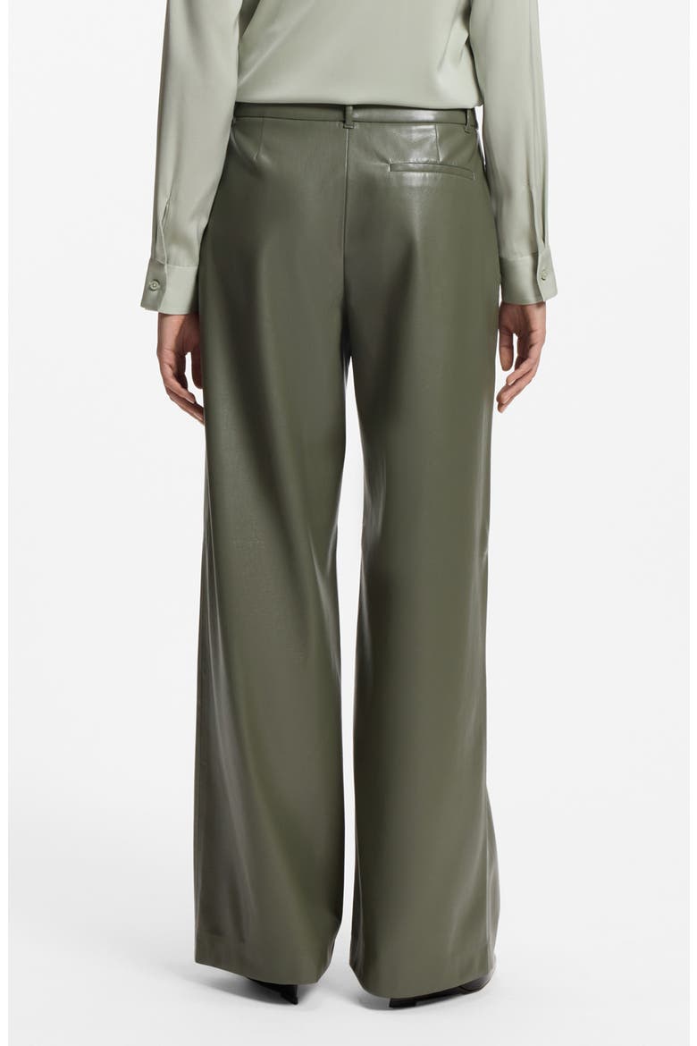 Tiana Pleated Faux Leather Pants, Alternate, color, TEA LEAF