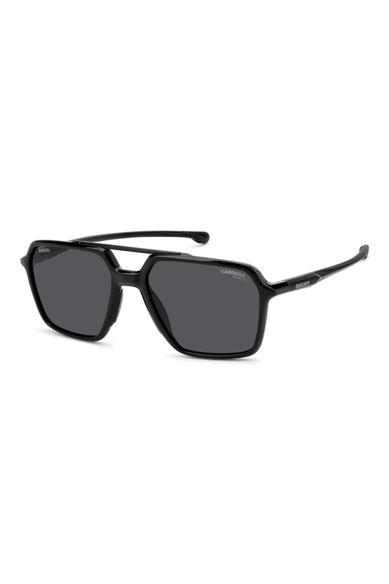 x Ducati 55mm Carduc Rectangle Sunglasses, Alternate, color, BLACK/ GREY