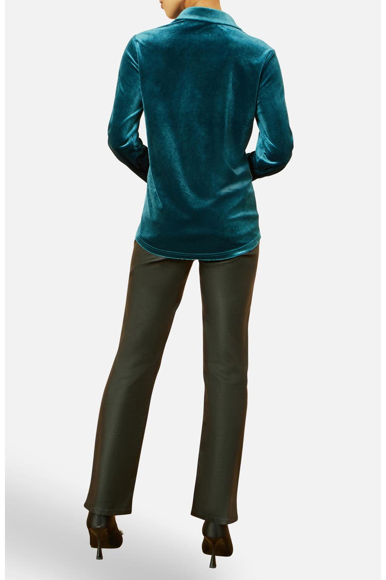 Velvet Relaxed Fit Shirt, Alternate, color, Teal
