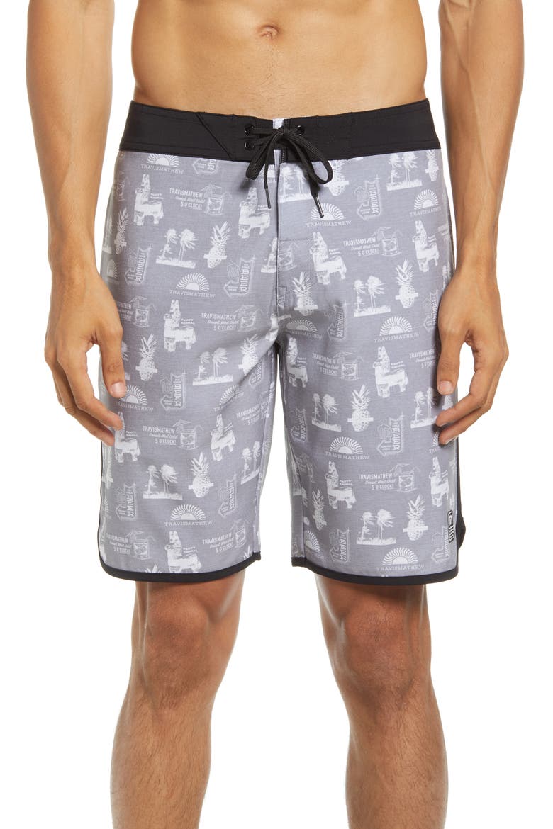 El Fiestero Board Shorts, Main, color, HEATHER GREY