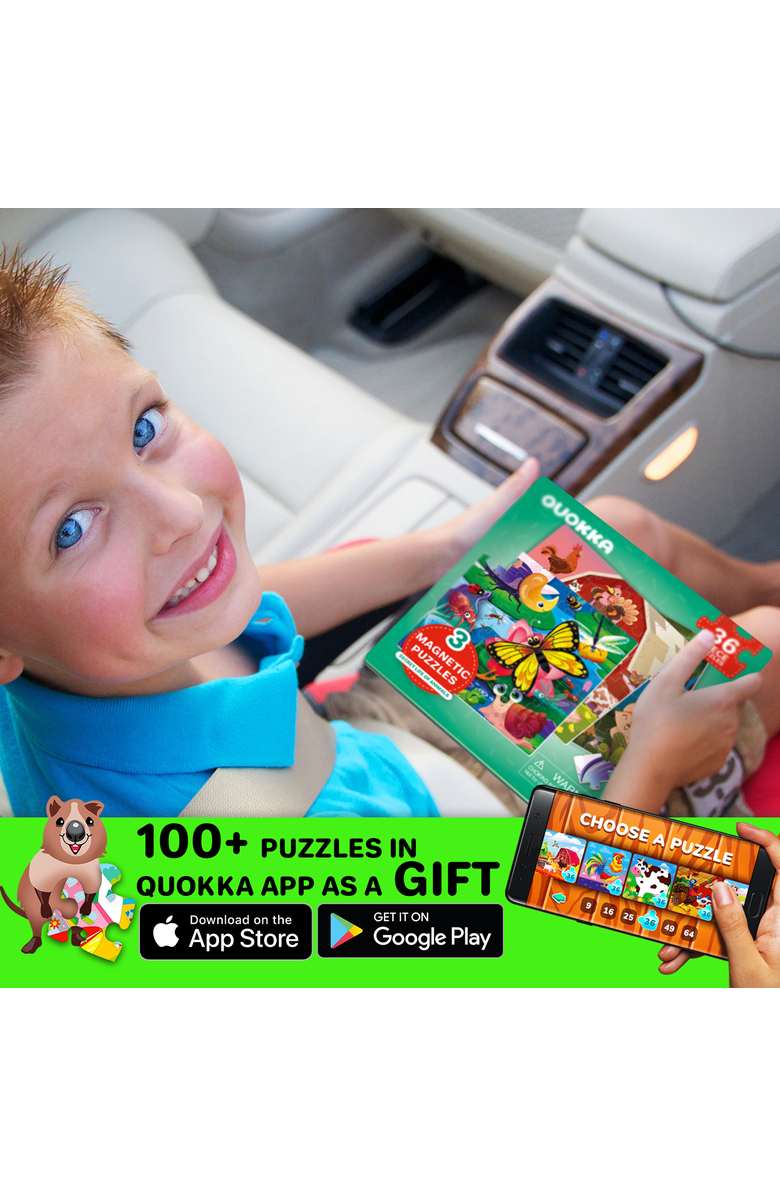 Quokka Magnetic Travel Puzzle Set - Animal, Space, Princess, and Math Puzzles for Kids, Alternate, color, Farm, Bugs, Animal