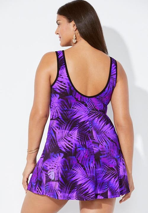 Swimsuits For All Chlorine Resistant Tank Swimdress In Blue