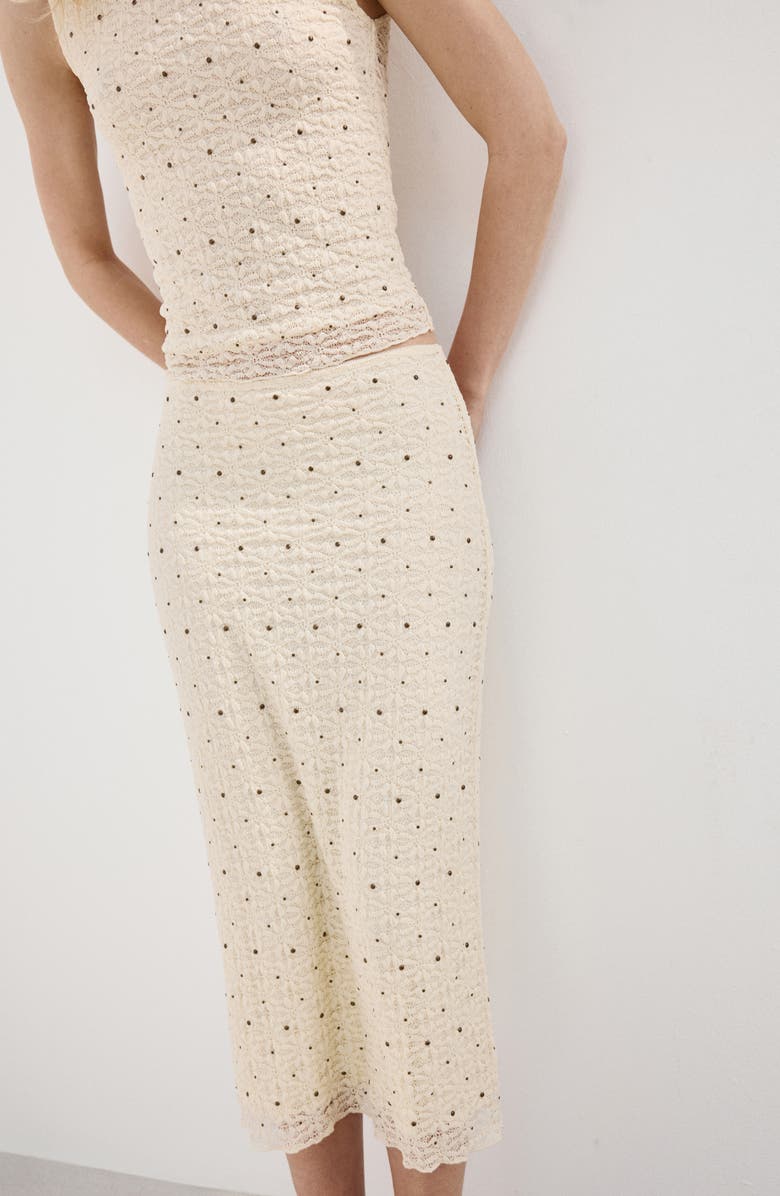 MANGO Studded Midi Skirt, Alternate, color, 