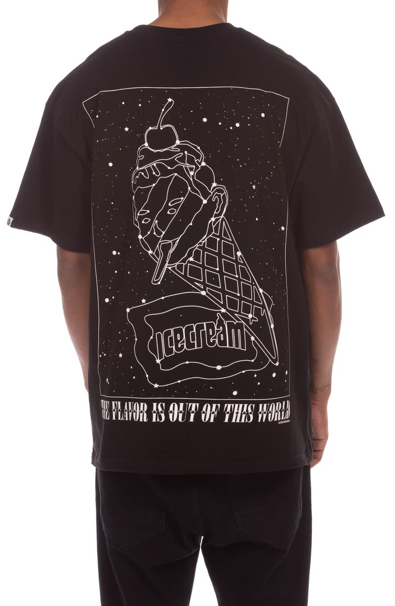ICECREAM Star Gazing Cotton Graphic T-Shirt, Alternate, color, Black