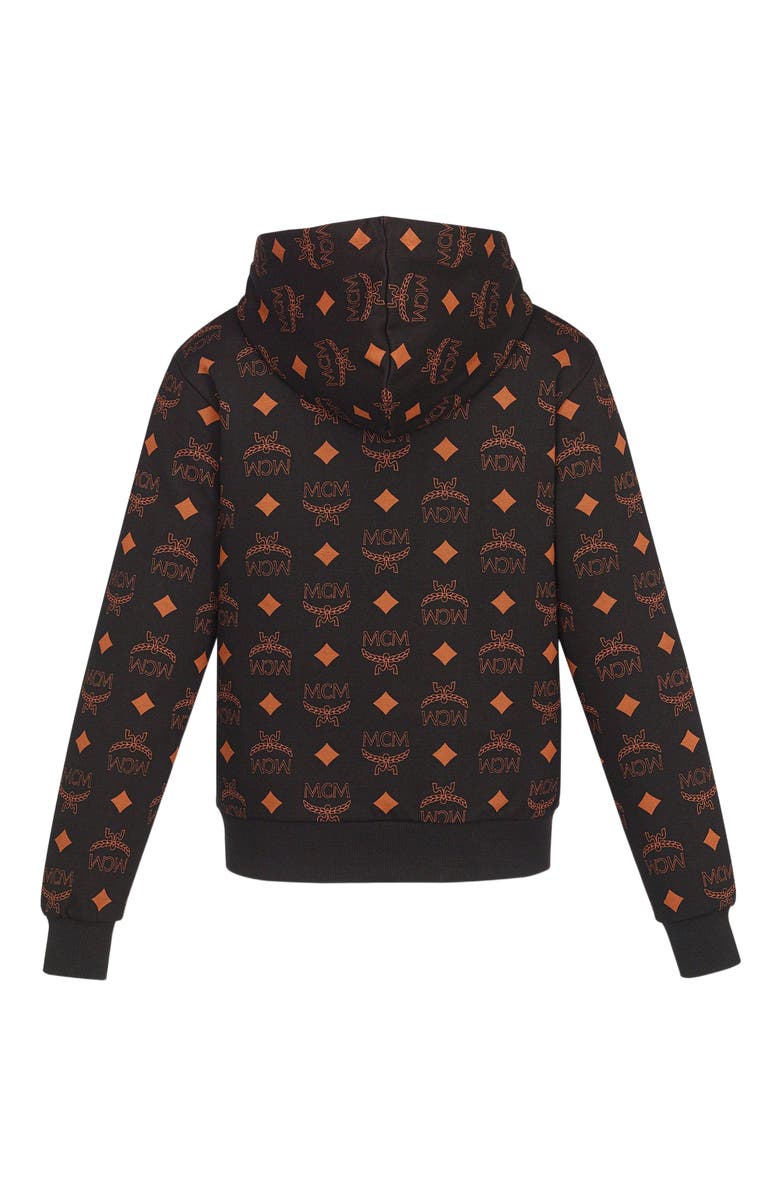 MCM Maxi Monogram Print Hoodie in Organic Cotton, Alternate, color, 