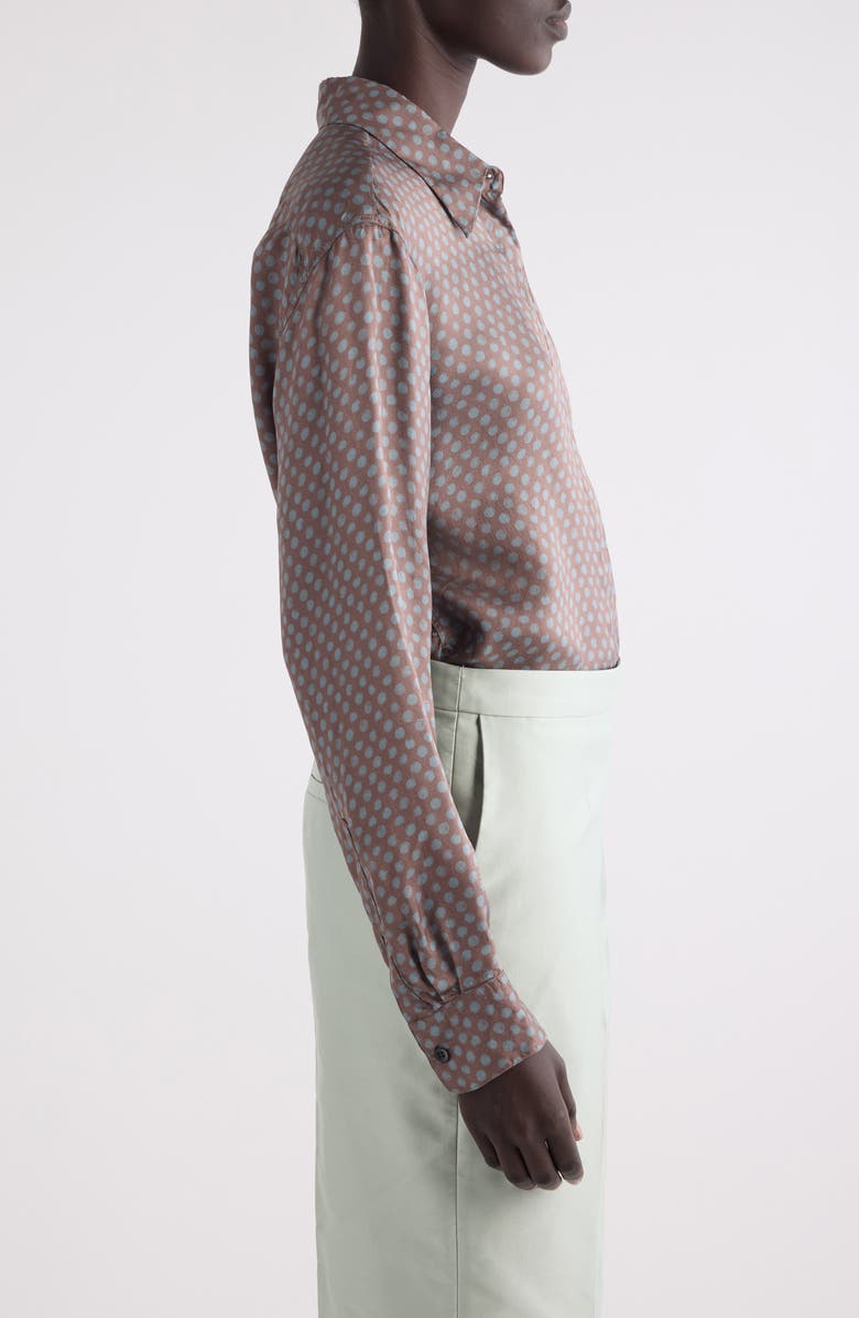 Dries Van Noten Clavel Polka Dot Button-Up Shirt, Alternate, color, Red