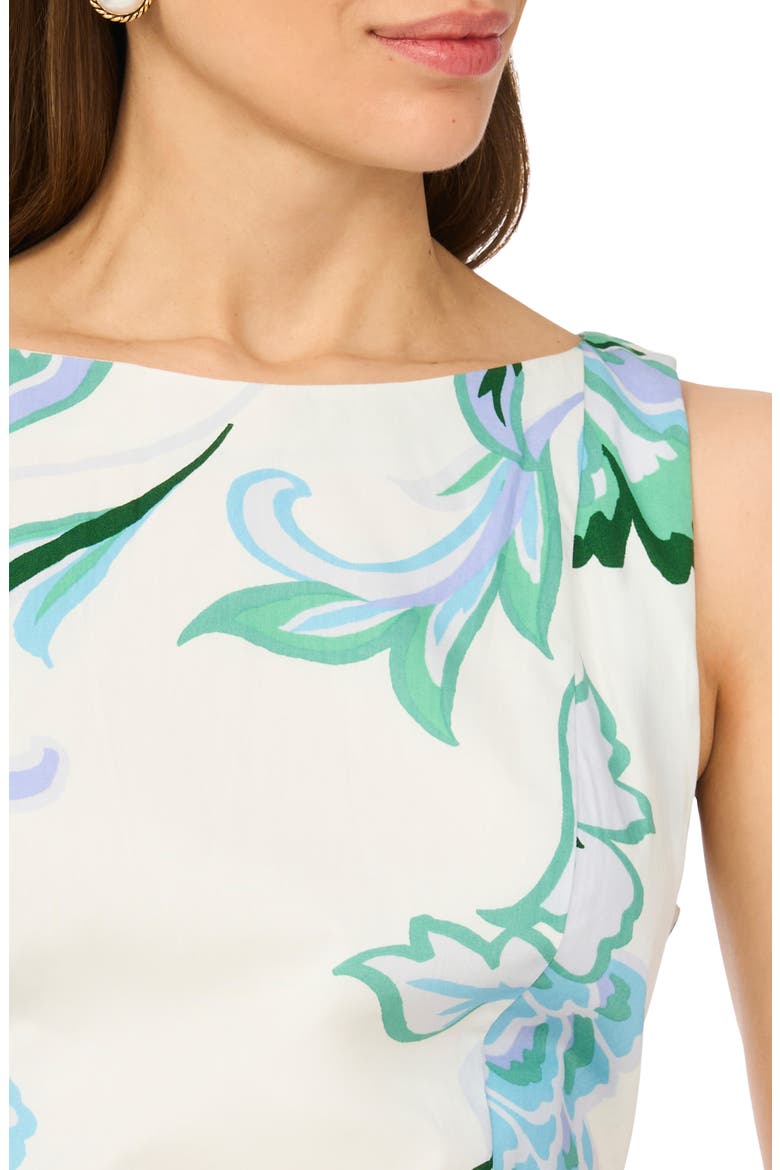 Floral Fit & Flare Cotton Midi Dress, Alternate, color, LAVENDER WAVE