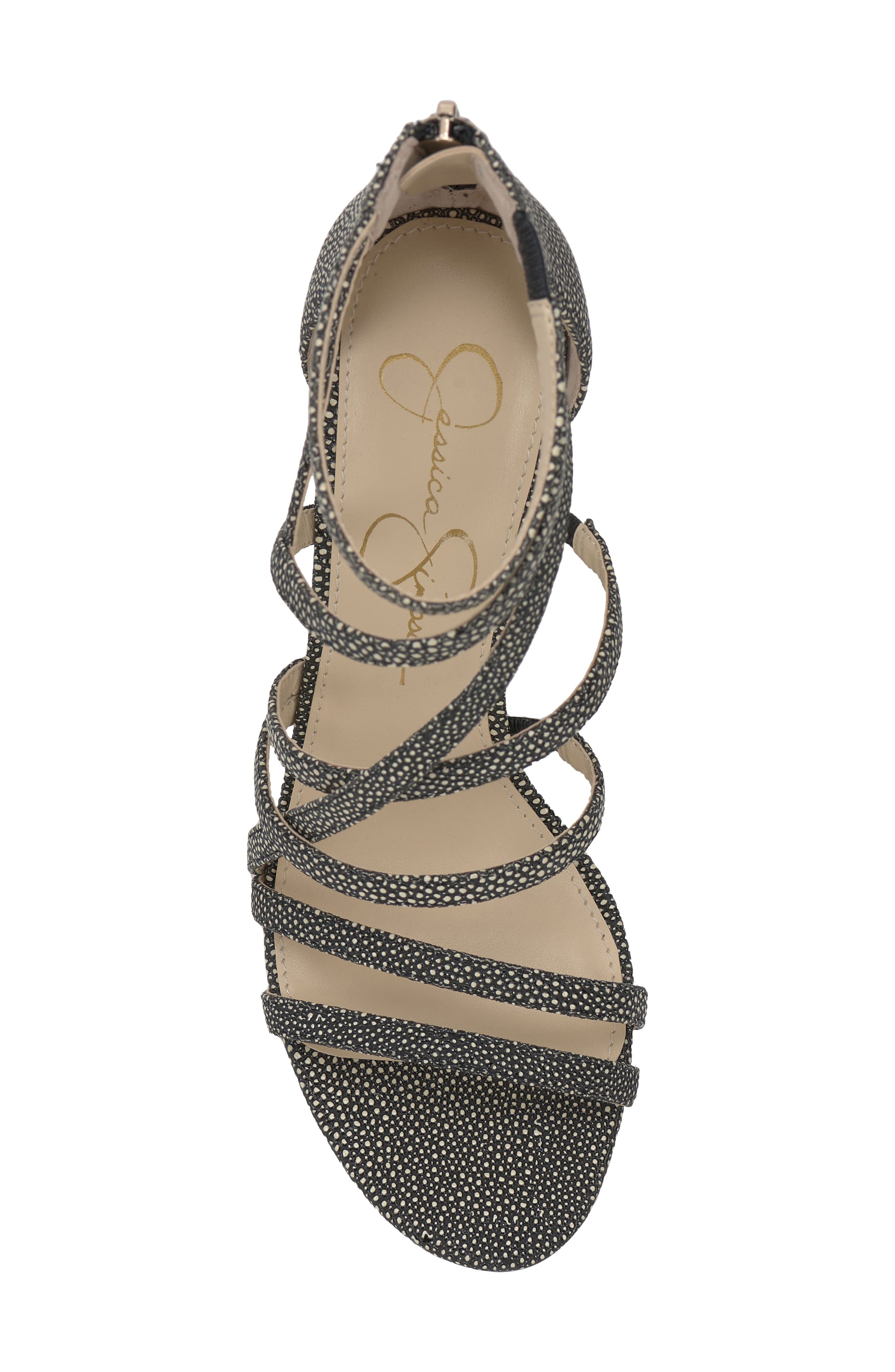 Stassey Cage Sandal, Alternate, color, BLACK/ WHITE