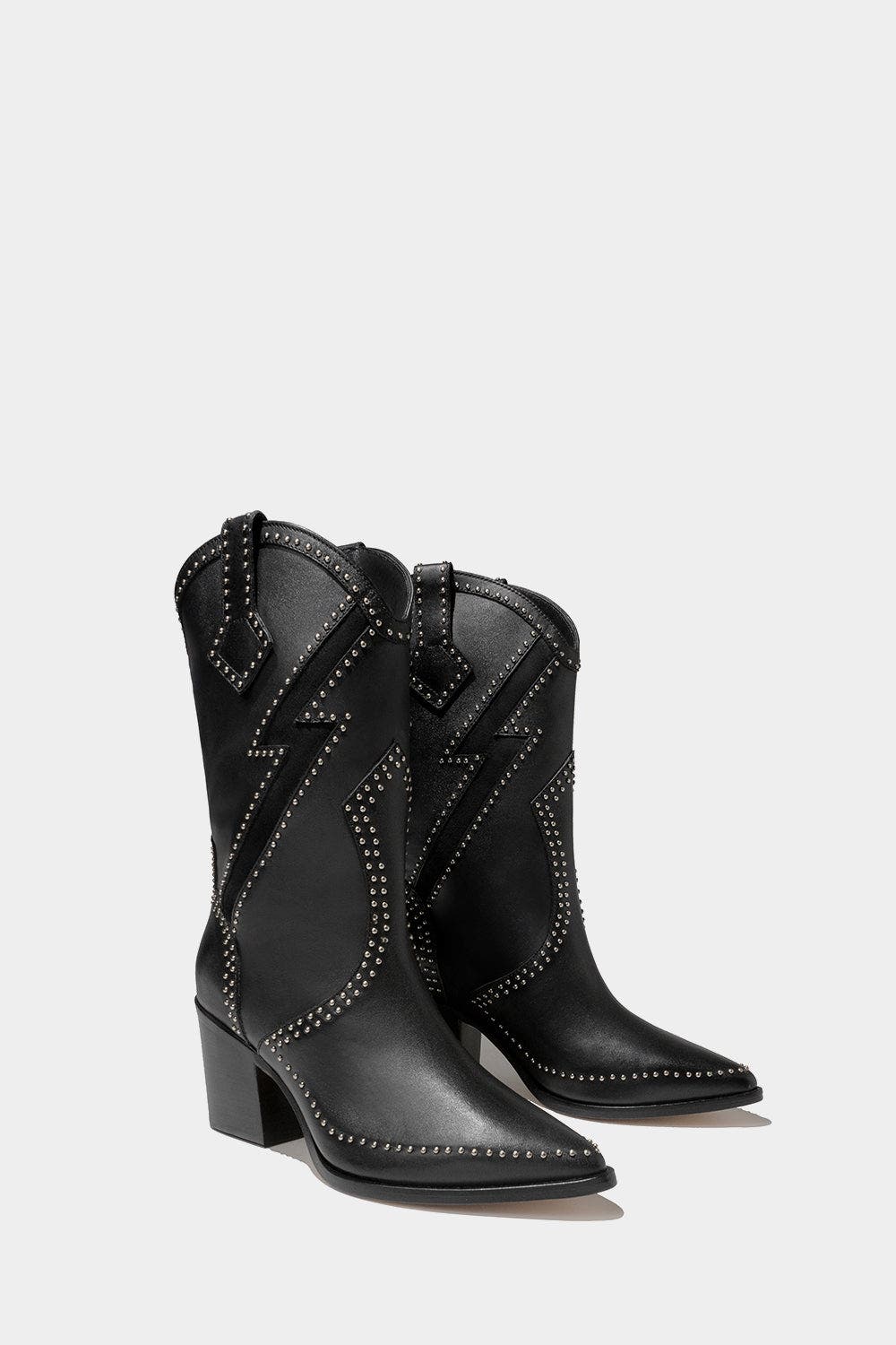 Women's Fashion Leather Boots Fred B, Alternate, color, Black
