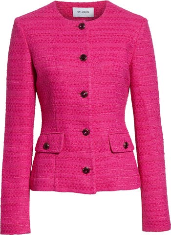 セール中美品 Cotton-blend Blelted tweed Jacket ST. JOHN Cotton Blend Tweed Jacket | Nordstrom