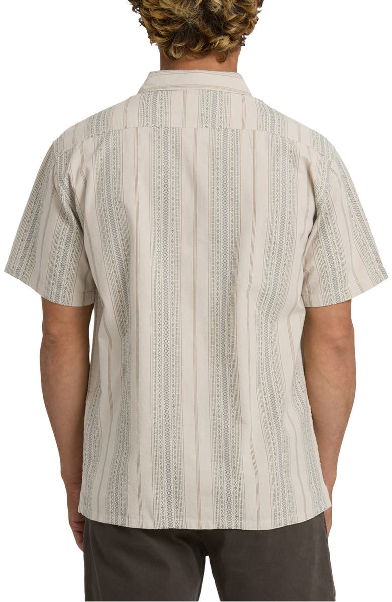 Billabong Sundays Stripe Jacquard Short Sleeve Cotton Button-Up Shirt, Alternate, color, Oatmeal