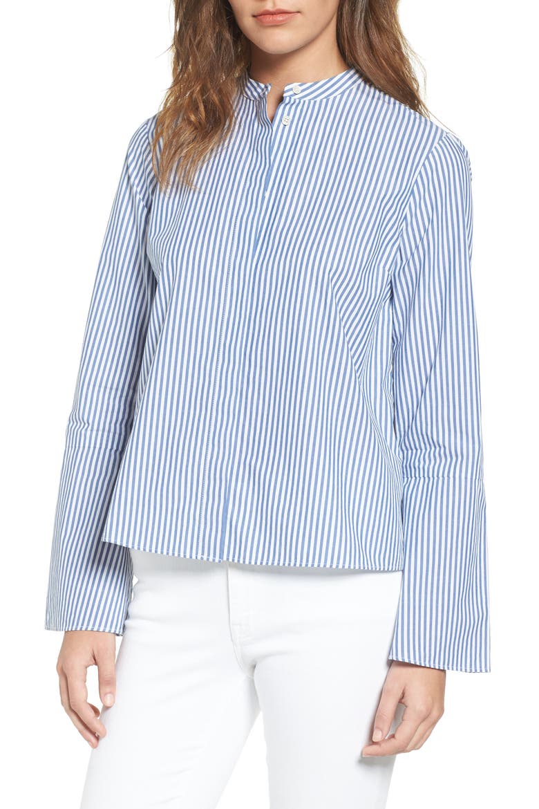 Bell Sleeve Blouse, Main, color, COASTAL BLUE
