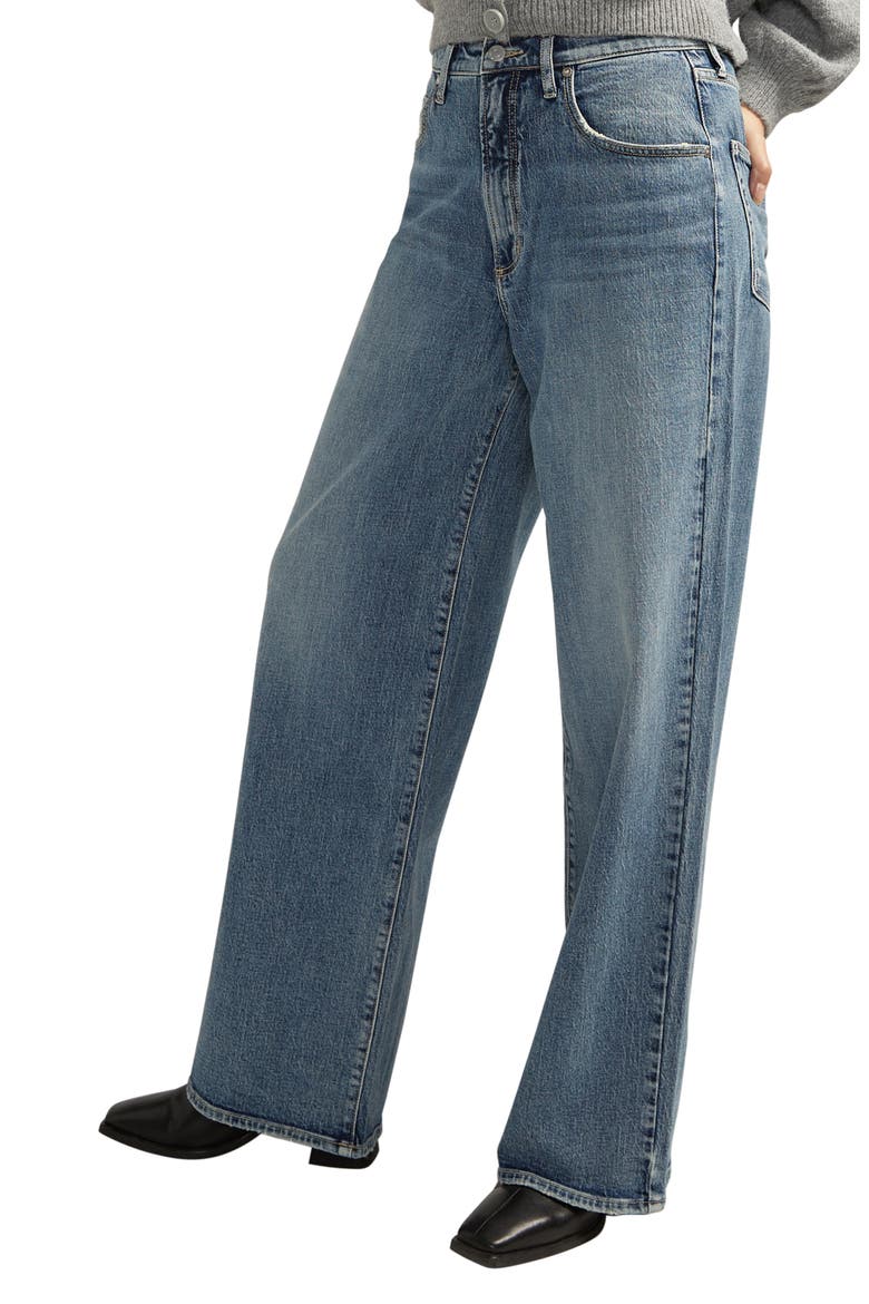 High Waist Baggy Wide Leg Jeans, Alternate, color, INDIGO