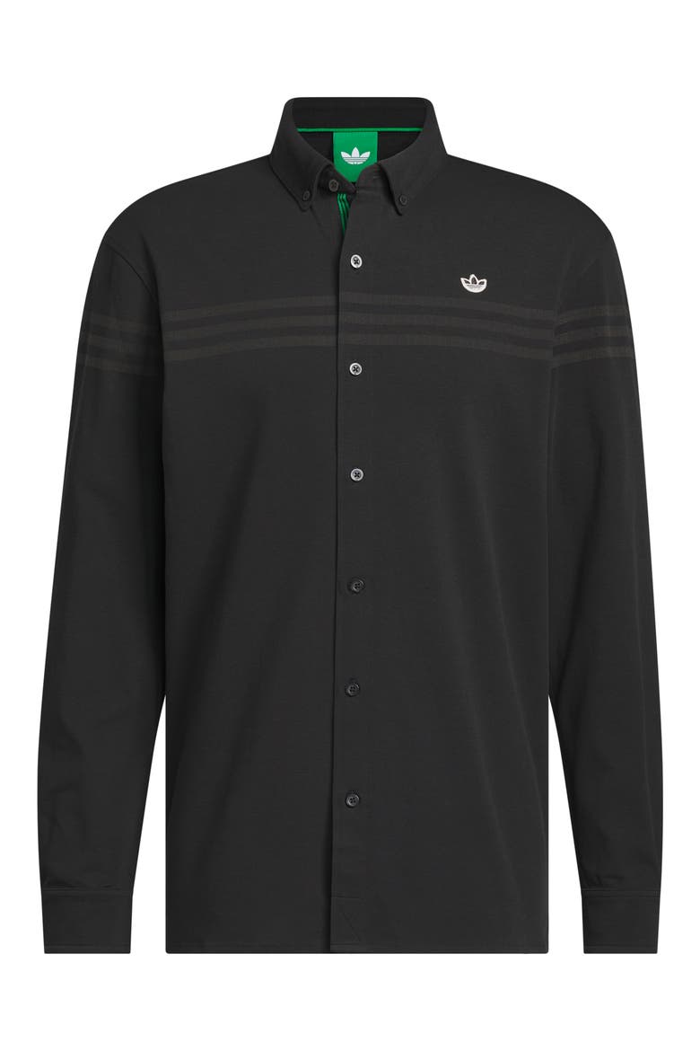 Originals Twistknit Long Sleeve Button Up Shirt, Alternate, color, BLACK