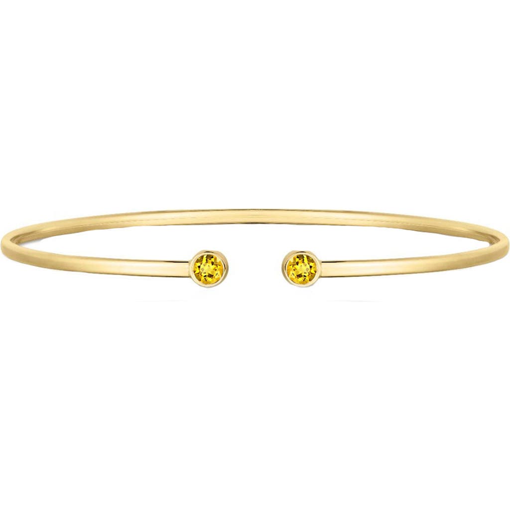 The Lovery Fine Jewelry Citrine Open Cuff Bangle In Yellow