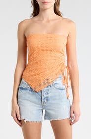 Madden Girl Asymmetric Ruched Tube Top