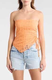 Madden Girl Asymmetric Ruched Tube Top