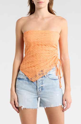 Madden Girl Asymmetric Ruched Tube Top