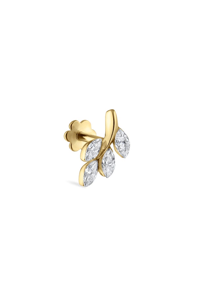 Diamond Vine Threaded Stud Earring, Main, color, YELLOW GOLD