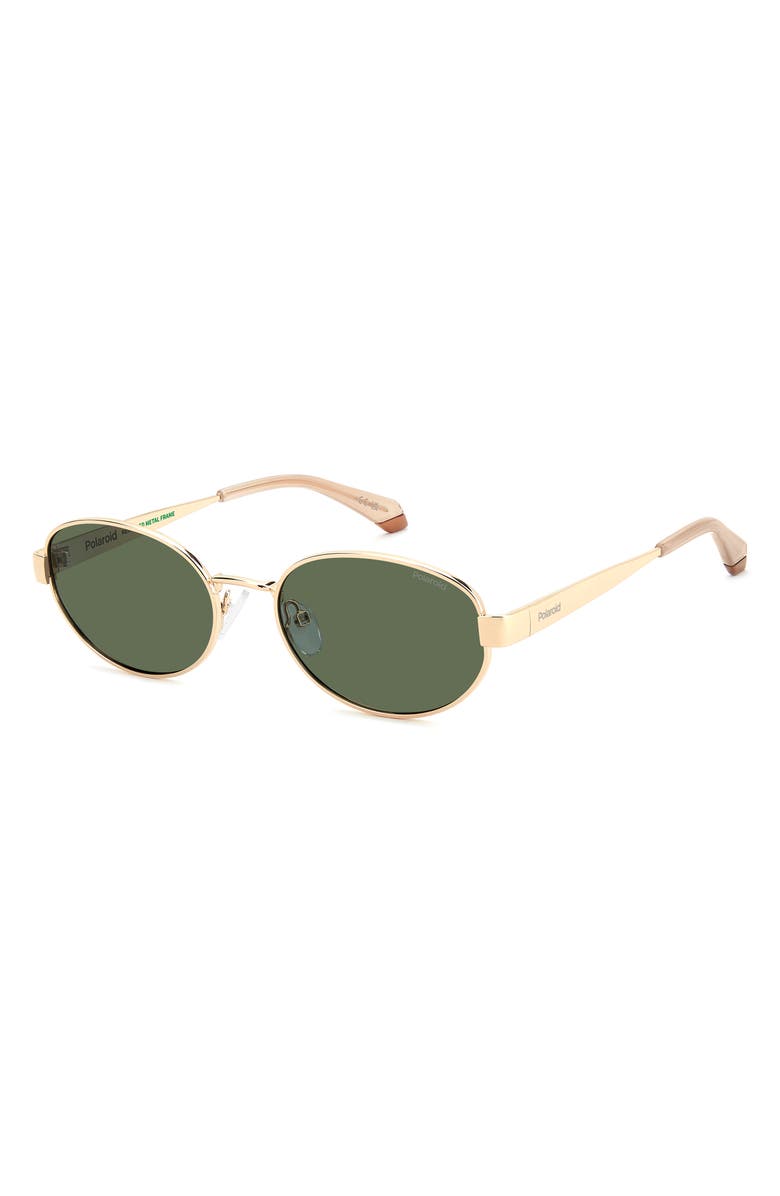 Polaroid 55mm Polarized Oval Sunglasses, Alternate, color, Rose Gold/ Green Pz