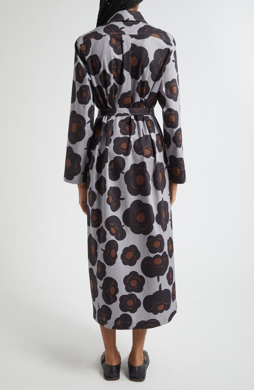 Marimekko Molly Tumma Floral Long Sleeve Twill Shirtdress In Multi